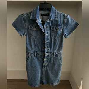 Lioness women’s denim romper Size XS NWT